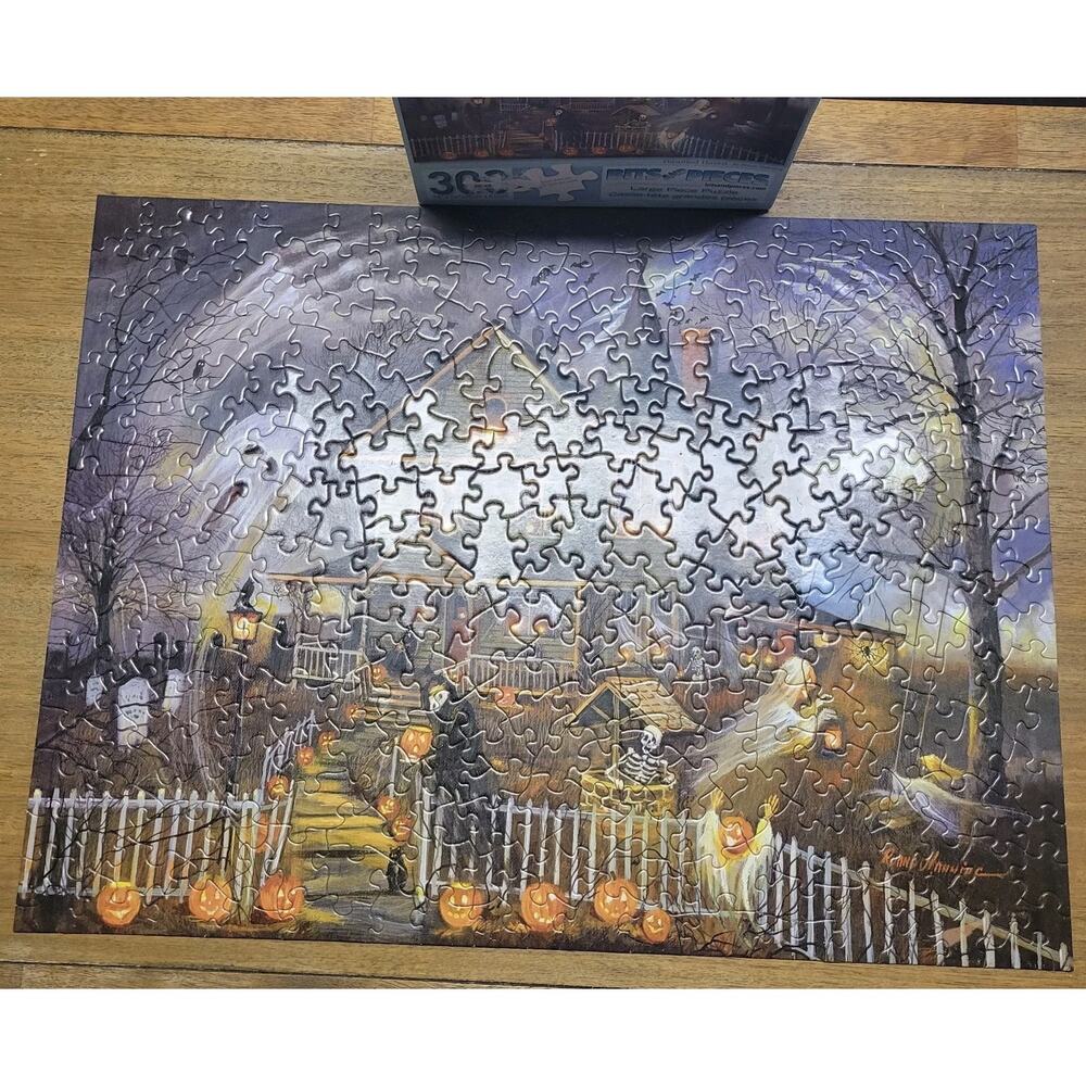 Bits And Pieces Haunted Haven Large Format 300 Pieces Puzzle Complete - Picture 8 of 11
